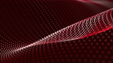 Müzik dalgası. Noktaların dalga hareketi. Bilim, teknoloji, iş dünyası, uzay kavramı. Pankart, duvar kağıdı Döngülü animasyon 4K