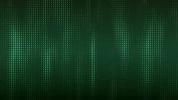 Abstract Matrix Computer Code Dark Background Many Green Dots Big — Stock Vector