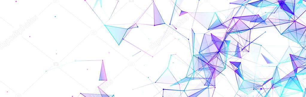 Beautiful illustration with connected dots and lines. Digital network background. Background for presentations. 3D rendering