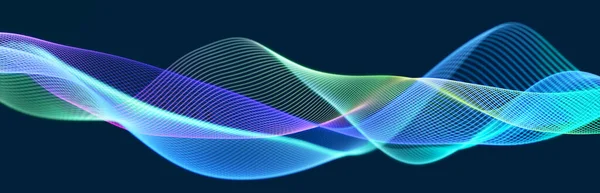 Music wave. Beautiful background illustration with a dynamic wave made up of lines. 3d rendering