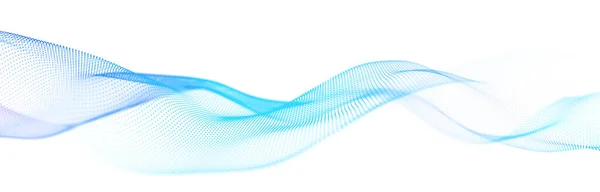 白い背景にストリーミング粒子のカラフルな波 波や点の動的要素を持つ抽象的な背景 3Dレンダリング — ストック写真