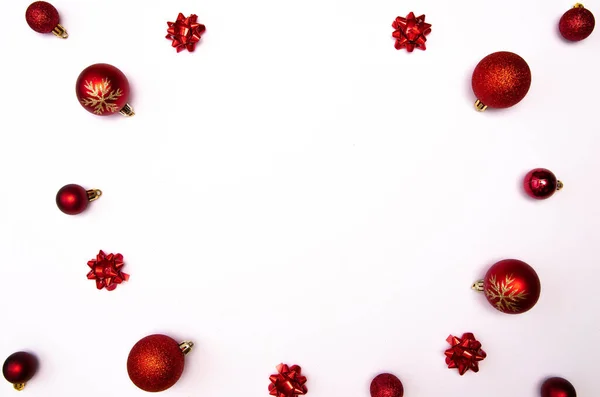 Christmass flatlay christmas tree toys — Stock Photo, Image