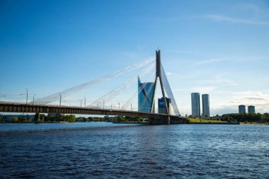 Askılı köprü Riga, Letonya.