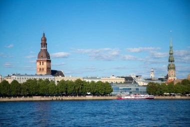 Letonya 'nın Riga kentindeki panoramik manzara. 