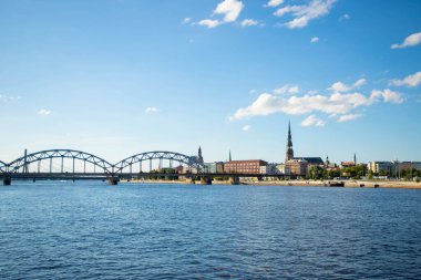 Letonya 'nın Riga kentindeki panoramik manzara. 