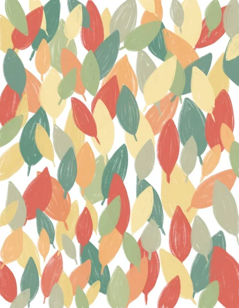 Autumn Leaves Pattern Autumn Background Red Yellow Green Colors Wallpaper — Stock Photo, Image
