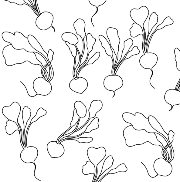 White Black Floral Background Illustrations Vegetable Floral Vector Simple Doodle — Stock Vector
