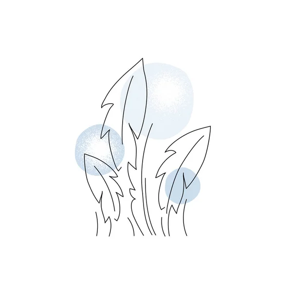 Moderní Abstraktní Pampeliškové Liniové Umění Geometrický Květ Grunge Texturou Obrysové — Stockový vektor