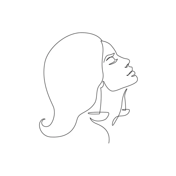 天秤座の女性占星術のサイン ラインアートスタイルの美しい女の子 航空標識だ ホロスコープカレンダー 錬金術 精神主義 最小Boho ファッションデザインのための現代の星座ベクトルイラスト — ストックベクタ