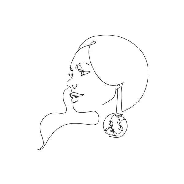 女性の占星術のサインを小便 ラインアートスタイルの美しい女の子 水のサインだ ホロスコープカレンダー 錬金術 精神主義 最小Boho ファッションデザインのための現代の星座ベクトルイラスト — ストックベクタ