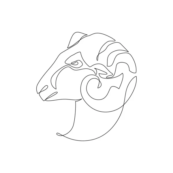 Astrológica Aries Signo Del Zodíaco Una Línea Dibujo Elegante Emblema — Vector de stock