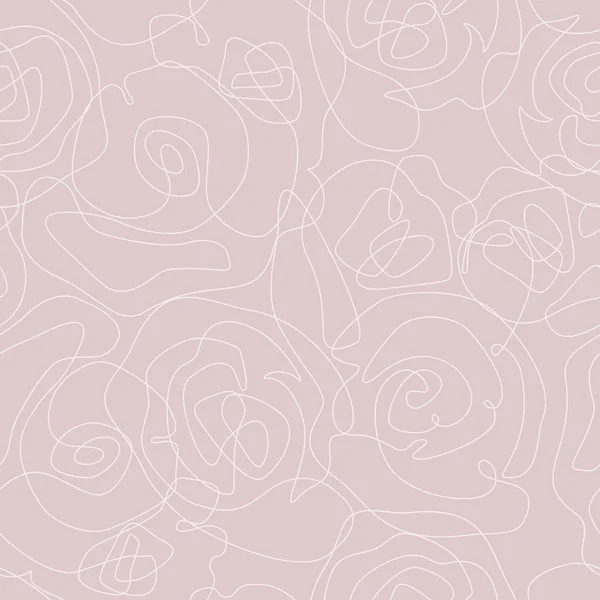 Abstrato Rosa Doodle Padrão Sem Costura Elegantes Rosas Contorno Desenho —  Vetores de Stock