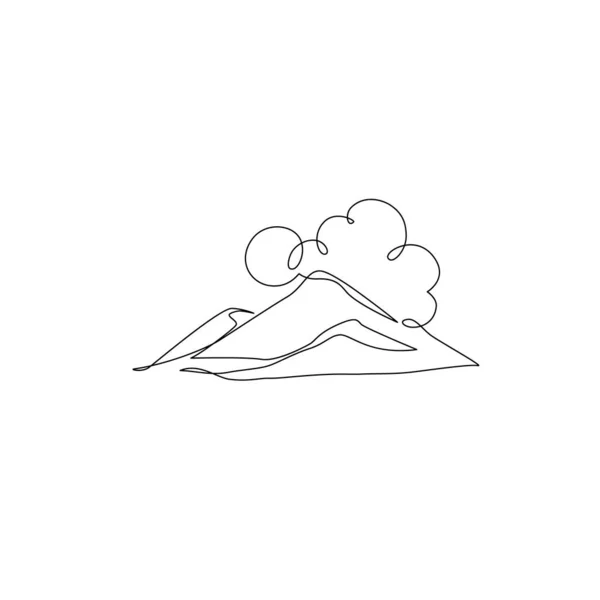 Abstraktní Horská Krajina Slunečné Počasí Koncepce Pozadí Jednoduchá Kresba Hor — Stockový vektor