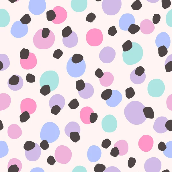 Pois Irréguliers Motif Sans Couture Dans Style Rétro Pois Dessinés — Image vectorielle