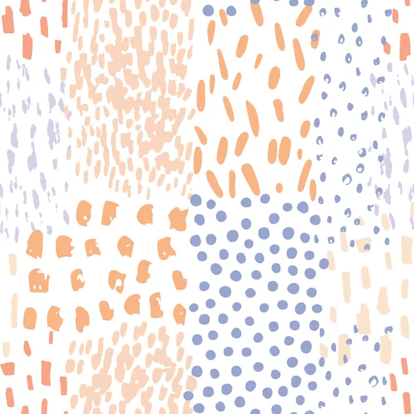 Irregular Dashed Seamless Pattern Hand Drawn Doodle Textured Background Abstract — 스톡 벡터