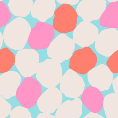 Bold polka dot seamless pattern. Big hand drawn dots, blobs, spots, blots, circles texture background. Abstract art illustration for cute wrapping paper, textile, fabric, wallpaper, repeating design