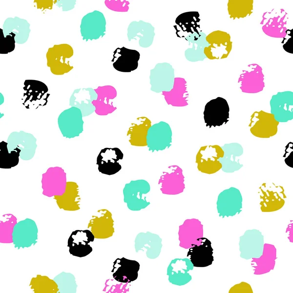 Hand Drawn Brush Strokes Seamless Pattern Polka Dot Pattern Abstract — Vetor de Stock