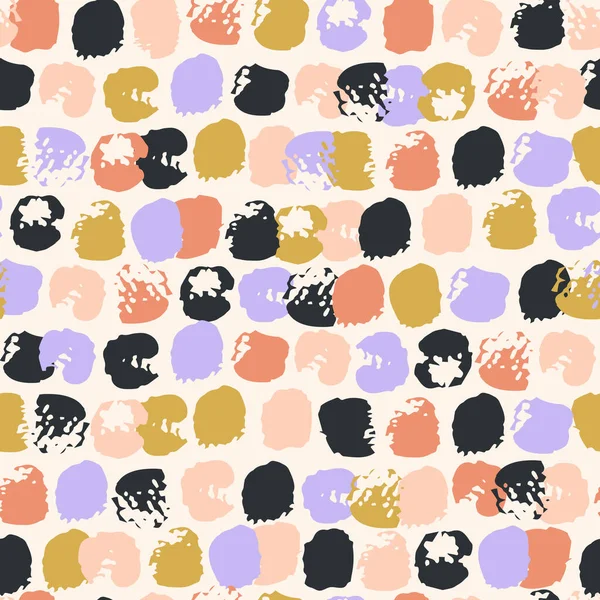 Hand Drawn Brush Strokes Seamless Pattern Abstract Stroke Paint Dots — ストックベクタ