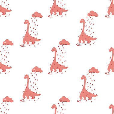 Şirin pembe dinozor deseni