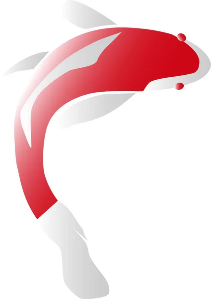 Koi Ryba Abstrakcyjnym Czerwonym Motywem Białym Tle Japoński Ikona Koi — Zdjęcie stockowe