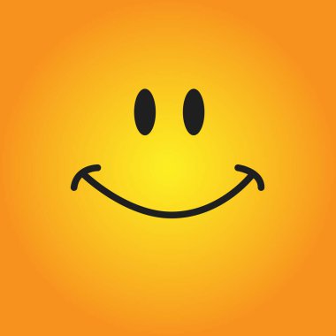 Gülen surat emojisi. Duygu simgesi yüzü tam sarı arkaplan