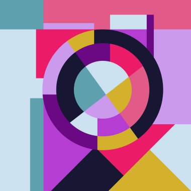 Çember ve kare Geometrik vektör, modern soyut arkaplan