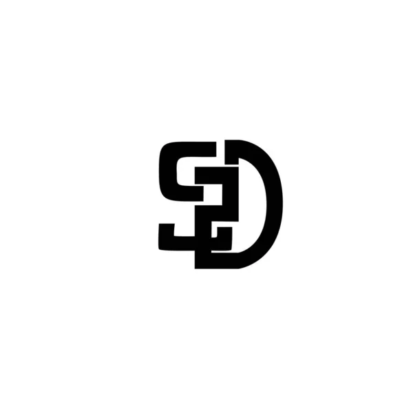 Logo Tasarım Harfi S D Siyah Renk. Yaratıcı Modern Harf Vektörü Simgesi İllüstrasyonu. İşiniz için uygun olan monogram