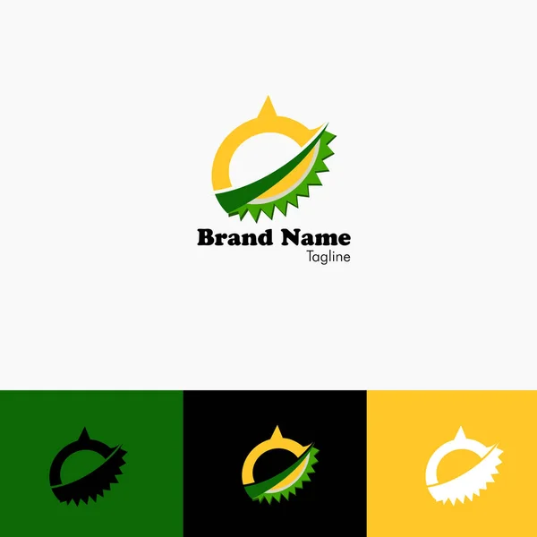 Durian tarım turizmi seyahat acentası vektör logo şablonu. Durian logo tasarımı ve seyahat logosu tasarımı. Tatil logo şablonu