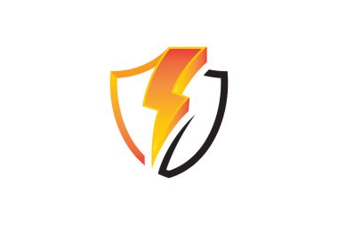 Yaratıcı elektrik gücü, enerji ve gök gürültüsü elektrik sembolü logo tasarım şablonu
