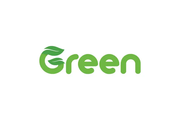 Kreative Grafik Vektor Von Grün Mit Blättern Logo Design Vorlage — Stockvektor