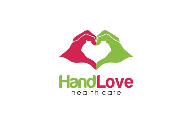 Creatieve Hand Liefde Perfect Voor Gezondheidszorg Liefdadigheid Logo Ontwerp Template — Stockvector