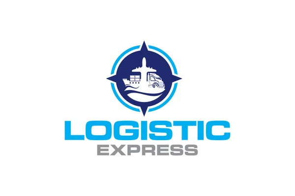 Ilustracja Logistyka Wzór Logo Firmy Dostawczej — Wektor stockowy