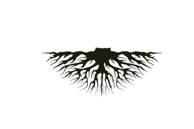 Beyaz arkaplan vektör logo tasarım şablonu üzerinde yaratıcı soyut yaşam kökü