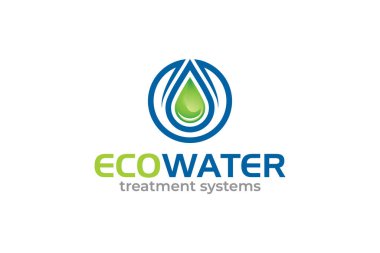 Çizim yeşil enerji kavramı eko su logosu tasarım vektör şablonu