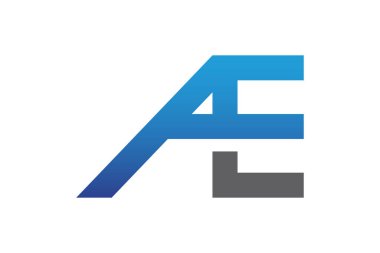 Logo tasarımı için A ve E harflerinin resimleme vektörü grafiği 
