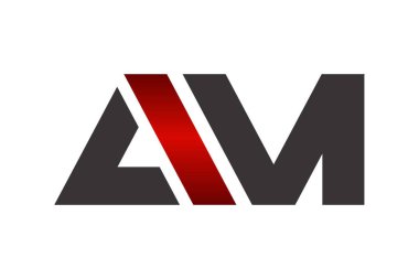 Logo tasarımı için A ve M harflerinin resimleme vektörü grafiği