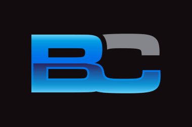 Logo tasarımı için B ve C harflerinin resimleme vektörü grafiği