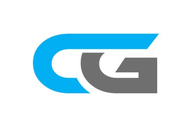 Logo tasarımı için C ve G harflerinin resimleme vektörü grafiği