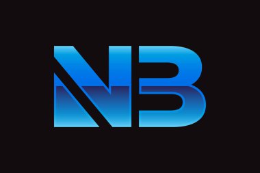 Logo tasarımı için N ve B harflerinin resimleme vektörü grafiği