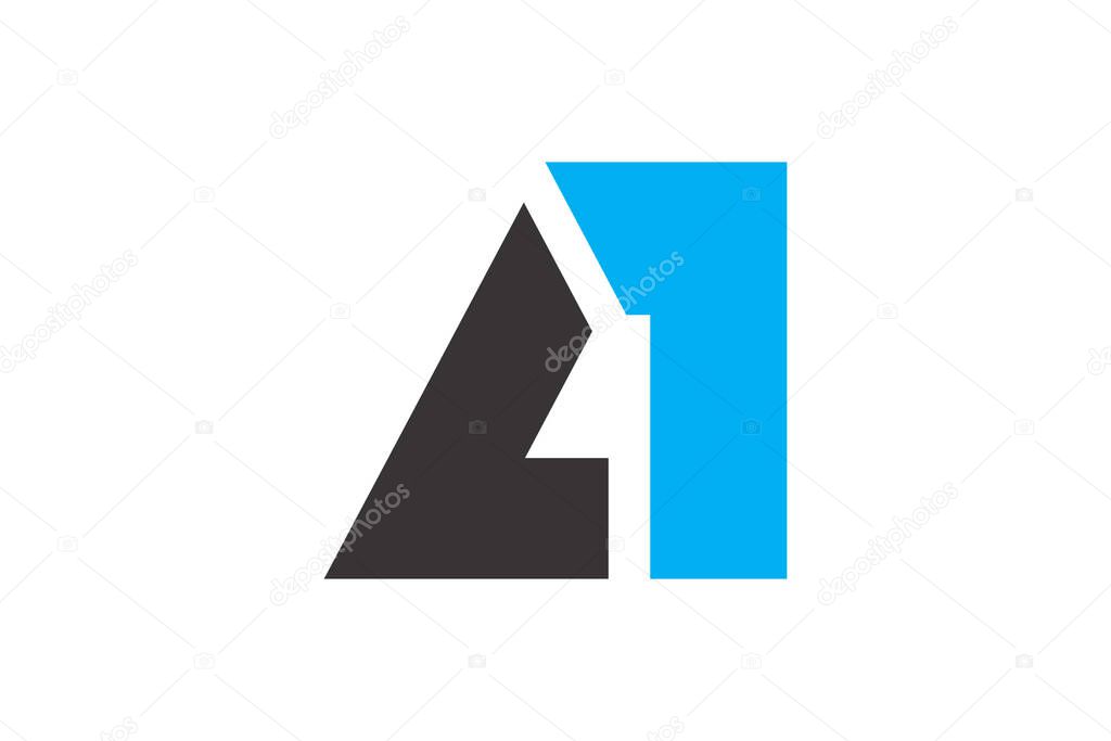 Illustration vector graphic of the letters A and 1 for the logo design
