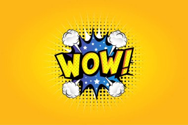 Woow yazı şablonu tasarımının komik biçimi
