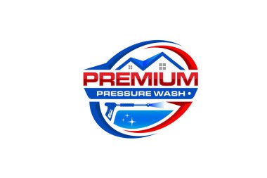 Basınç gücü yıkama sprey logo tasarım şablonu grafiği 