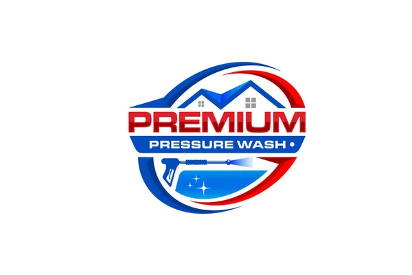 Basınç gücü yıkama sprey logo tasarım şablonu grafiği 
