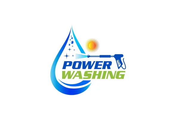 Illustratie Vector Grafiek Van Druk Power Wash Spray Logo Ontwerp — Stockvector