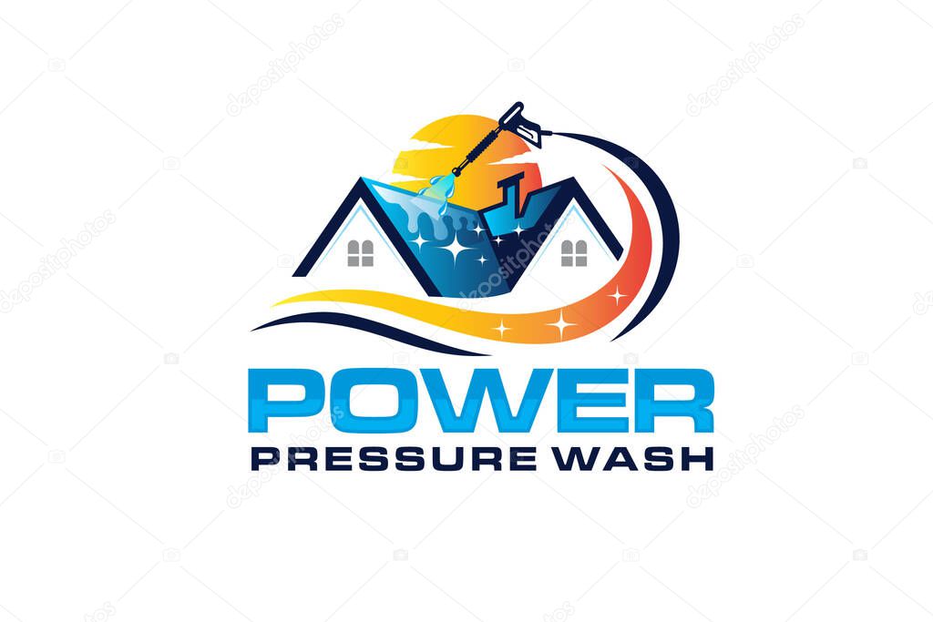 Illustration vector graphic of pressure power wash spray logo design template 