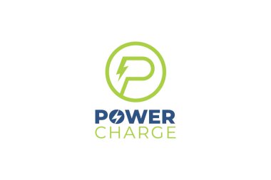 Modern elektrik şarj araba logosu tasarım şablonu grafiği