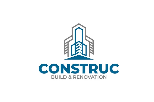 Illustration Vektorgrafik Der Konstruktion Renovierung Reparatur Hause Und Gebäudekonzept Logo — Stockvektor