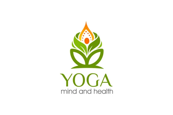 Illustration Vector Graphic Yoga Meditation Studio Logo Design Template — Stock Vector