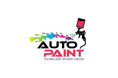 Otomatik vücut rengi logo tasarım şablonunun yaratıcı vektör grafiği