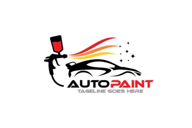 Creative vector graphic of Auto body color Painting logo design template clipart
